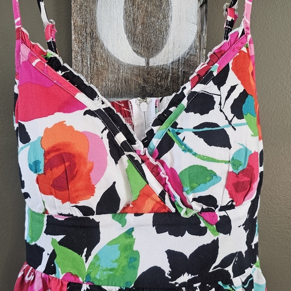Snap Multi Color Floral Adjustable Strap Sundress Size Juniors 13 - Picture 3 of 16